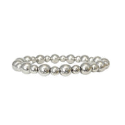 silver 8mm round beaded bracelet classic everyday stacking jewelry for women