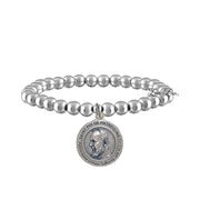 silver stretch saint padre pio healing bracelet with medal charm love lisa