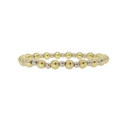 stacy plain beaded stretch bracelet gold and silver mixed metal beads