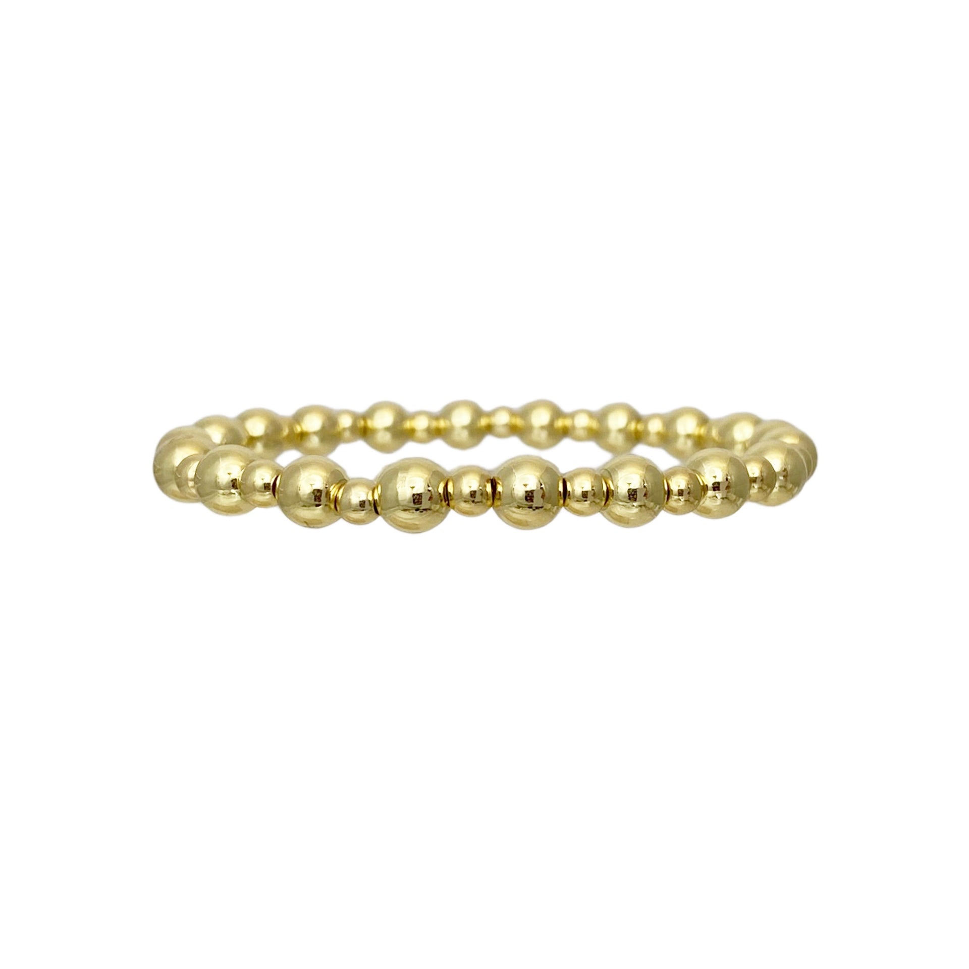 Love Lisa stacy plain beaded stretch bracelet gold metallic beads