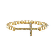stretch diamond cross bracelet gold with cz cross charm love lisa