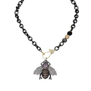 tina queen bee necklace gunmetal clasp with bee pendant
