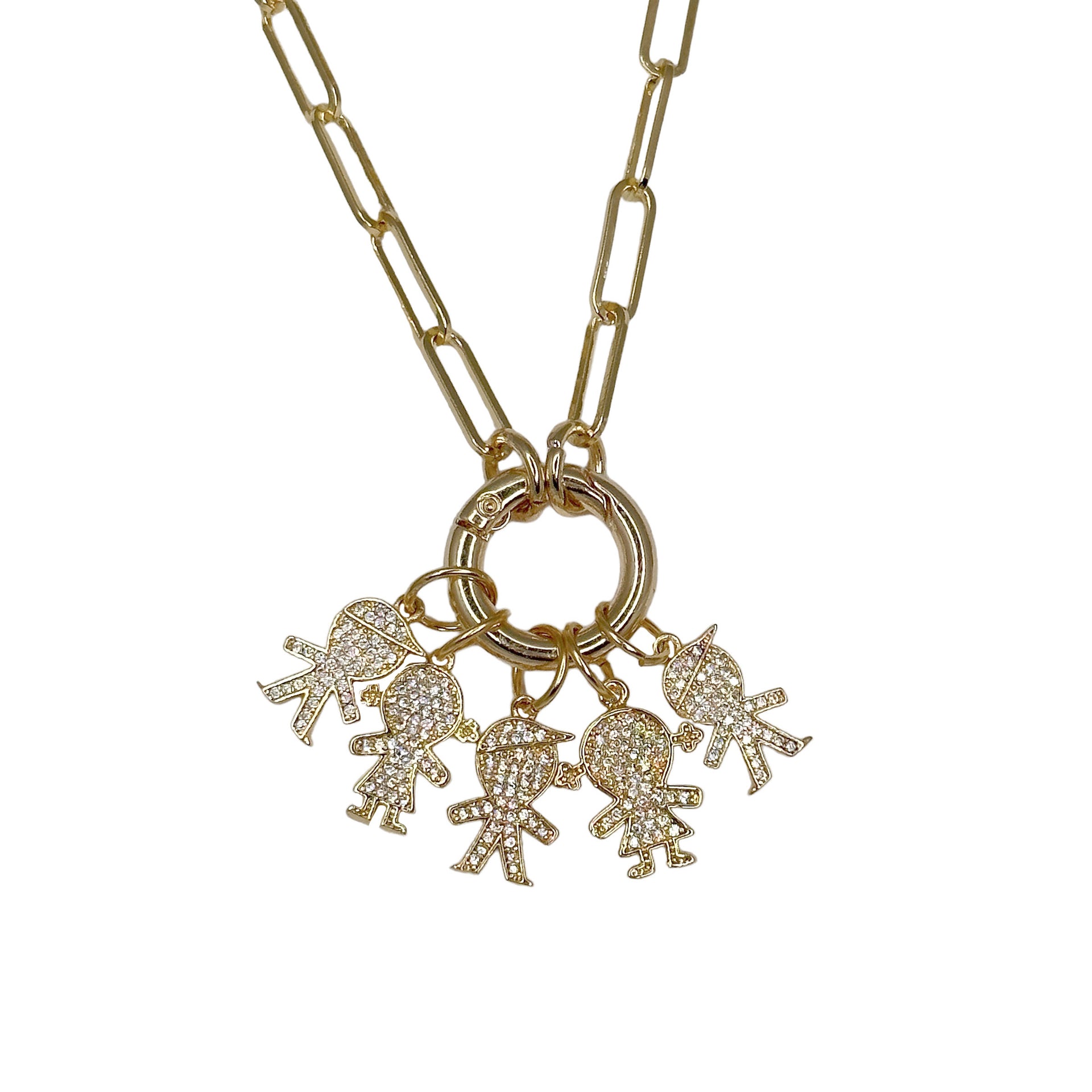 veronica mom grandma necklace gold five children charms love lisa